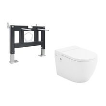 Комплект ABBER подвесной унитаз Bequem AC1108P белый с импульсным смывом с инсталляцией AC0101P