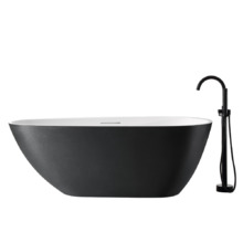 Ванна из искусственного камня ABBER Dortmund AM9911BW черно-белая матовая