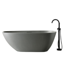 Ванна из искусственного камня ABBER Dortmund AM9911MLG светло-серая матовая