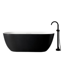 Ванна из искусственного камня ABBER Frankfurt AM9941BW черно-белая матовая