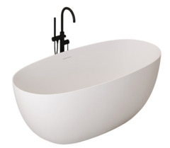 Ванна из искусственного камня ABBER Stein AS9624-1.6 белая матовая