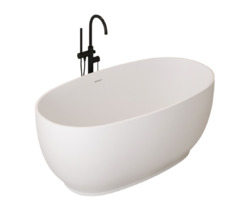 Ванна из искусственного камня ABBER Stein AS9641-1.5 белая матовая