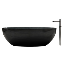 Прозрачная ванна ABBER Kristall AT9701Onyx-1.5 черная