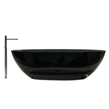 Прозрачная ванна ABBER Kristall AT9702Onyx черная