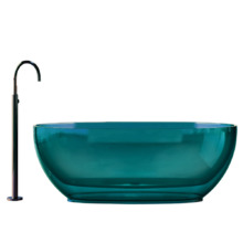 Прозрачная ванна ABBER Kristall AT9703Aquamarin бирюзовая