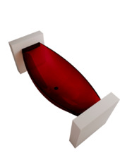 Прозрачная ванна ABBER Kristall AT9704Rubin подвесная красная