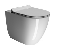 Унитаз приставной безободковый GSI PURA 8890FT11, белый глянцевый