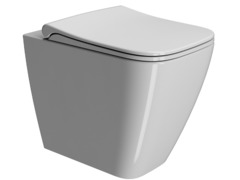 Унитаз приставной безободковый GSI NUBES 9610FT11, белый глянцевый