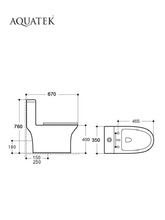 Унитаз-компакт напольный с бачком и сиденьем микролифт Aquatek Гелиос AQ2816T-00 безободковый