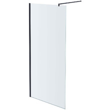 Душевая перегородка Aquatek 110 AQ WIW 11020BL профиль Черный матовый стекло прозрачное