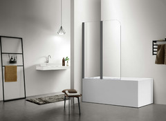 Шторка для ванны Aquatek Дельта 100 см. профиль оружейная сталь, стекло прозрачное AQ DEL SBA 10015GM