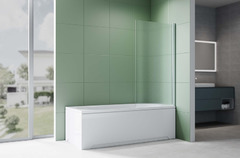 Шторка на ванну Aquatek 80х150 AQ.BS.080.2CH профиль Хром стекло рифленое