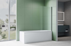 Шторка на ванну Aquatek 80х150 AQ.BS.080.2GM профиль Оружейная сталь стекло рифленое