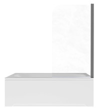 Шторка на ванну Aquatek 80х150 AQ.BSRC.080.1GM профиль Оружейная сталь стекло прозрачное