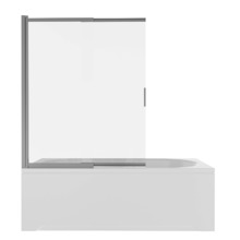 Шторка на ванну Aquatek 100х150 AQ.BSS.100.1GM профиль Оружейная сталь стекло прозрачное