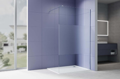 Душевая перегородка Aquatek Walk In 140 AQ.WI.140.3CH профиль Хром стекло прозрачное с матовой полосой