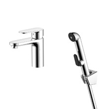 Смеситель для раковины Aquatek Ника AQ1812CR с гигиеническим душем цвет Хром