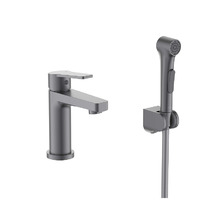 Смеситель для раковины Aquatek Лугано AQ1712BGM с гигиеническим душем цвет Оружейная сталь