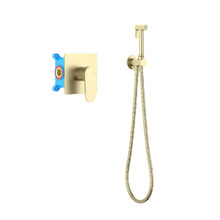 Гигиенический душ со смесителем Aquatek Оберон AQ1219BG цвет Золото шлифованное