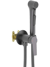 Гигиенический душ со смесителем Aquatek Лугано AQ1719BGM Оружейная сталь