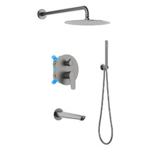 Душевая система Aquatek Бетта AQ1173BGM цвет Оружейная сталь