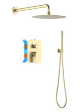 Душевая система Aquatek Оберон AQ1272BG шлифованное золото