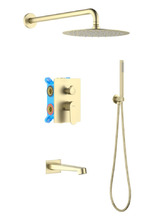 Душевая система Aquatek Оберон AQ1273BG шлифованное золото