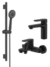 Комплект смесителей для душа Aquatek Ника AQ1830MB черный матовый