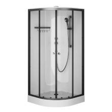 Душевая кабина Am.Pm X-Joy W94C-401-090BT, 90 х 90 см, с крышей, стекло прозрачное, профиль черный матовый