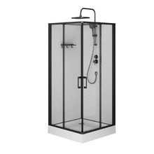 Душевая кабина Am.Pm Above W9XC-403-9090BT, 90 х 90 см, стекло прозрачное, профиль черный матовый