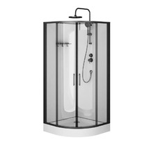 Душевая кабина Am.Pm Above W9XC-401-9090BT, 90 х 90 см, стекло прозрачное, профиль черный матовый