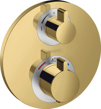 Смеситель для душа Hansgrohe Ecostat S, 15758990, термостатический, золото