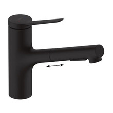 Смеситель для кухонной мойки Hansgrohe Zesis, 74803670, с вытяжным изливом, черный матовый