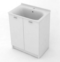 Комплект для постирочной Kerasan Aquadom 9166K3N*1, 60 см, напольный, 1 отверстие под смеситель, белый матовый