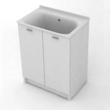 Комплект для постирочной Kerasan Aquadom, 75 x 50 см напольный, с сифоном, белый матовый, 9164k3*0