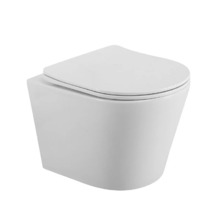 Подвесной безободковый унитаз BelBagno Flay-R BB053CHR/SC, сиденье микролифт, белый