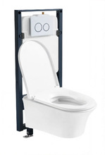 Инсталляция с унитазом Arrow AHY805/AHB2157/PG017-ZPA/AHM002A, сиденье микролифт, клавиша смыва белая, комплект 4 в 1